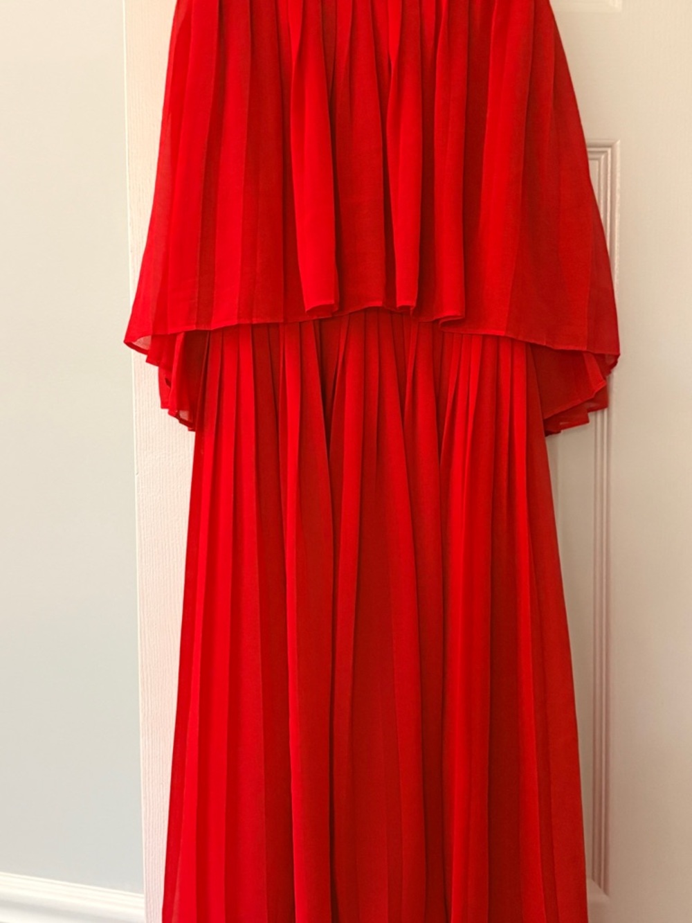 Express Red Pleated Mini Dress